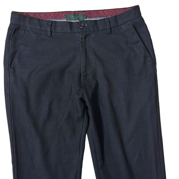 Vermont Milan Mens Navy Blue Slacks Trousers Pockets Dress Pants Size 32 - Picture 2 of 4